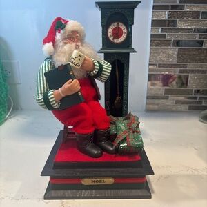 1993 Vintage Holiday Creations Santa At Grandfather Clock tested